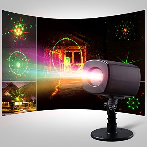 Kivis Projector Laser Lights Moving Galaxy Show Spotlights Outdoor Decorations for Party, Holiday, Birthday, Stage Light (Red-Green)
