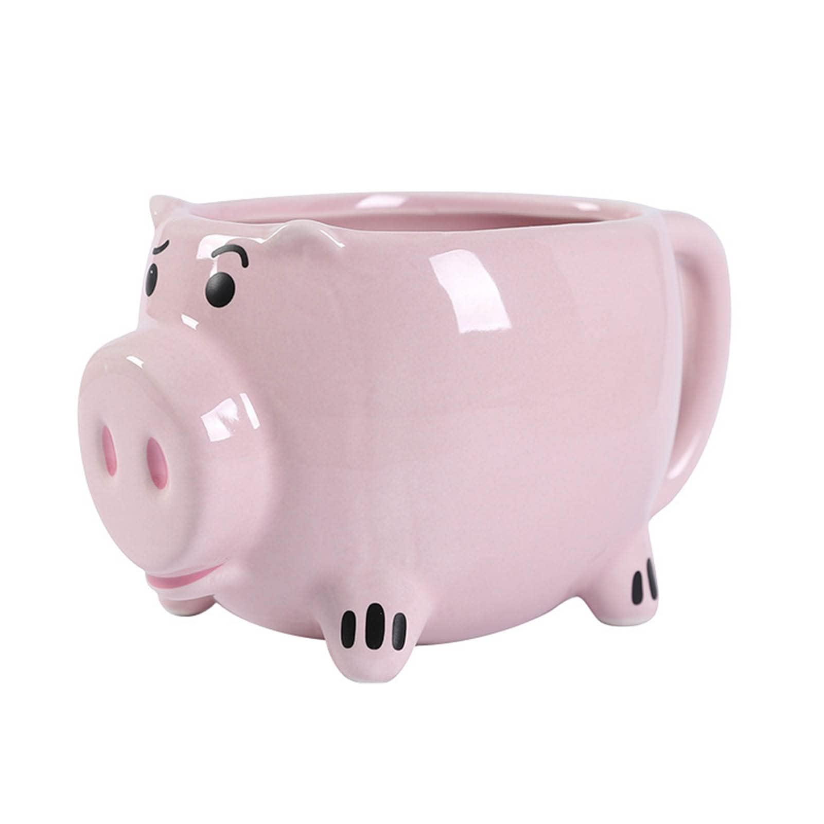 Pig Cup, Animal Coffee Mugs Pig Coffee Mug 3D Coffee Mug Pink Ceramic Coffee Mug Wide Mouth Piggy Cute Water Cup Novelty Coffee Mugs Cute Funny Mugs Tea Mug for Women Couple Mug Water Tea Cup