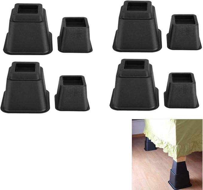 Sofa Risers, 8 Pcs Adjustable Furniture Raisers Heavy Duty Square Bed