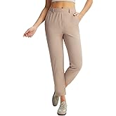 baleaf Women's Golf Pants with Belt Loop Deep Pockets Stretch Travel Casual Work Petite Ankle Slacks Lightweight