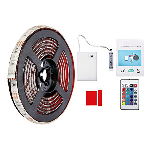 SOLMORE LED Strip Lights, RGB 4.9ft 45 LED Battery Waterproof Flexible Rope Ribbon Lights TV Backlight Battery-powered with Wireless Remote Control,Decoration Lights for DIY Party Living Room 150cm - Thumbnail 7