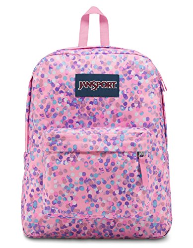 JanSport Unisex Superbreak Classic Ultralight Backpack Pink Sparkle Dot