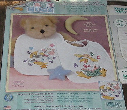 Rhymes of Mother Goose Bibs - Dimensions Baby Hugs Stamped Cross Stitch Kit 72816