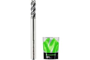 SHARPRO 4mm Shank Carbide Corner Radius End Mill Bit 4mm Cutting Dia.（R0.5mm） 4 Flutes AlCrN Coated Metric CNC Mill Bit for Metal - Alloy Steel, Stainless Steel, Cast Iron and Aluminum Cutting