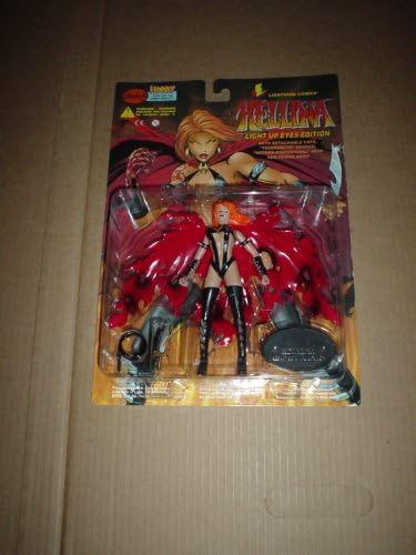 Hellina, 6"-inch Figure with Light Up Eyes, Tattered Red Cape, Knife and Whip