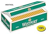 Westport 100's Filter Cigarette Tubes Menthol Green 10 Cartons