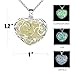 3 Pack Magical Heart Glow in the Dark Charms Pendant Necklace Bulk