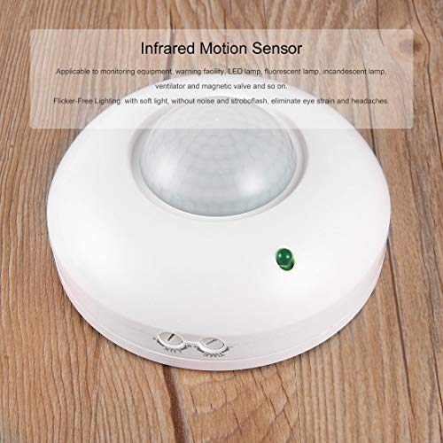 AC 220V-240V 50Hz Ceiling Recessed Human Body Induction Switch Detector Infrared Motion Sensor 360 Degree Human Body Inductor - White