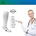 Wanderlust Everyday Use Graduated Compression Socks - Support Stockings for Men & Women - White Large