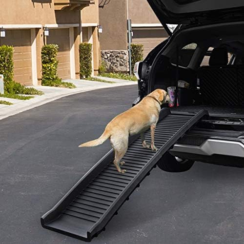Sandinrayli Folding Pet Dog Ramp SUV and Car Ladder Stairs for Puppy