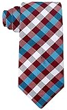 Scott Allan Mens Plaid Necktie - Burgundy/Teal