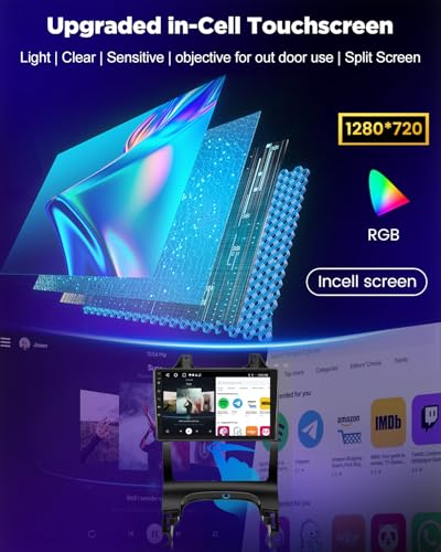 NHOPEEW 4+128G Android Car Radio for Peugeot 3008 2009-2015 with Wireless Carplay and Android Auto – 9 Inch Screen Supports WiFi GPS Steering Wheel Controls + Rear View Camera, Canbus