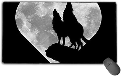 Amazon オオカミ ハートマークの月 マウスパッド 大型 ゲーミングマウスパッド キーボードパッド 防水マウスパッド 拡張マウスパッド 滑り止め ゲーム向け オフィス おしゃれ 750 400 3mm ウェイオワウ パソコン 周辺機器 通販