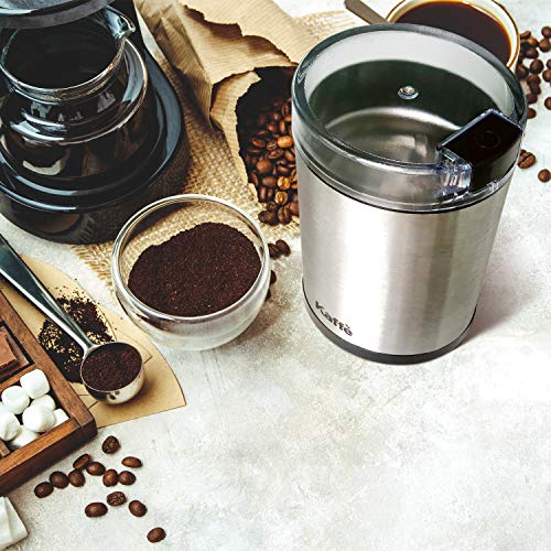 Kaffe Coffee Grinder Electric Spice Grinder w/ Cleaning Brush, Easy On/Off Perfect for