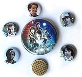 Stranger Things Inspired Button Set with pinbacks, Stranger Things, Barb, Eleven, Mike, Lucas, Dustin and an Eggo