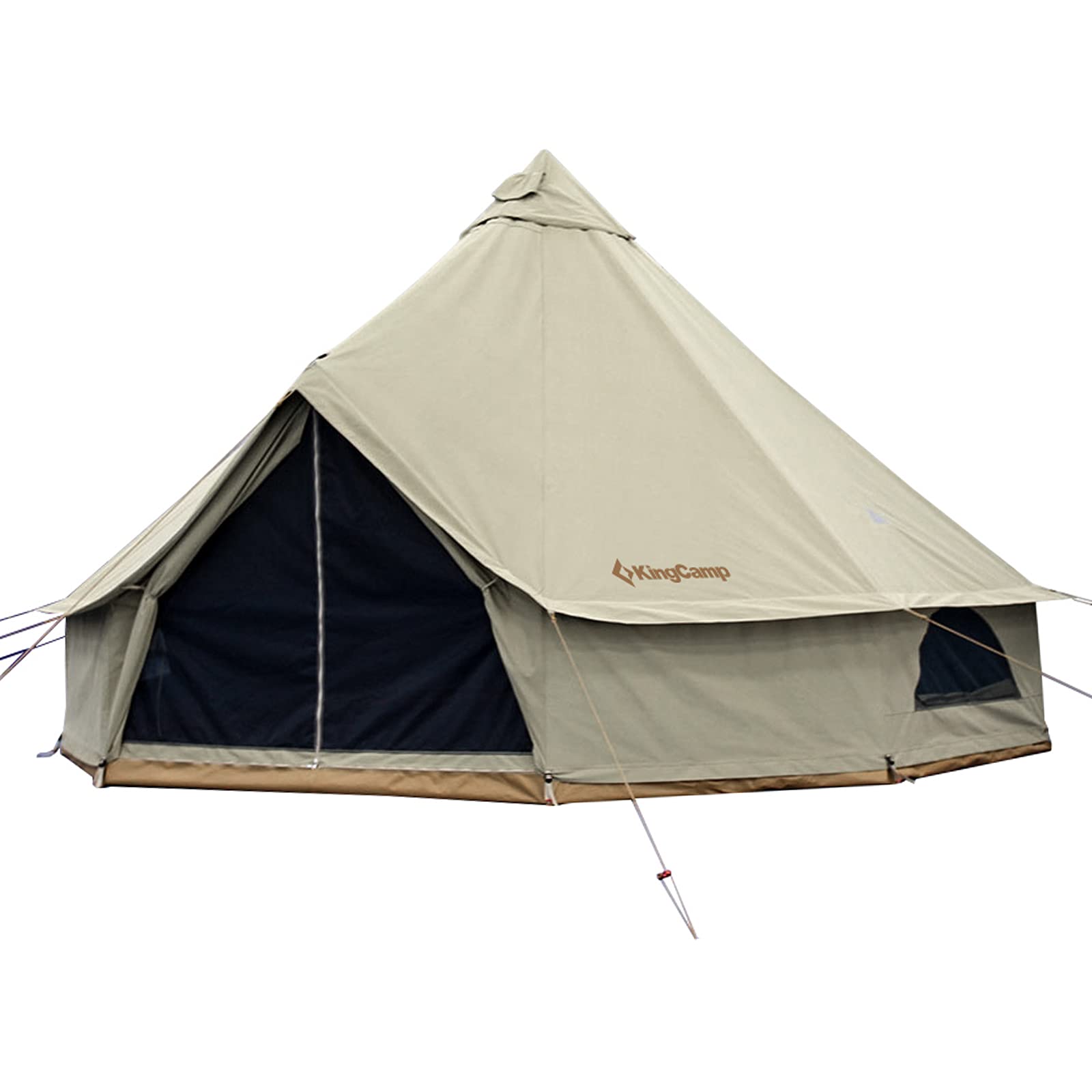 Photo 1 of KingCamp Canvas Bell Tent for Camping, 4 Seasons 13.2ft/16.4ft Camping Yurt Tent, with Stove Jacks, Luxury Glamping Waterproof and Breathable Tents for Family Camping Outdoor Hunting Party