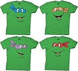 TMNT Teenage Mutant Ninja Turtles Face Green Adult T-shirt Tee