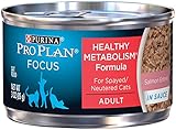 Purina Pro Plan Wet Cat Food, Focus, Healthy Metabolism Formula Salmon Entre, 3-Ounce Can, Pack of 24