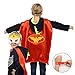 Ecparty Superheros Cape and Mask Matching Slap Bracelet Costumes Set for Kids Party Supplies (4Sets)