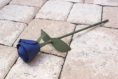 Blue Rose handmade Wood Rose for 5 Year Anniversary, Romantic gift for her,