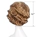 STfantasy 20S Finger Wave Wig Flapper Curly Synthetic Hair for Women 1920s Cosplay Costume Halloween Party Daily Everyday Wear (Ash Brown)