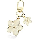Hoheng Flower Keychain Flower Bag Charms for Handbags Cute Cherry Blossom Keychain Purse Charms for Handbags Spring Jewelry