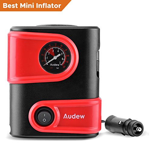 Audew 12V DC Tire Inflator, Portable Mini Air Compressor Pump, Auto Tire Pump for Car, Bike, Motorcycle, SUV and Other Inflatables