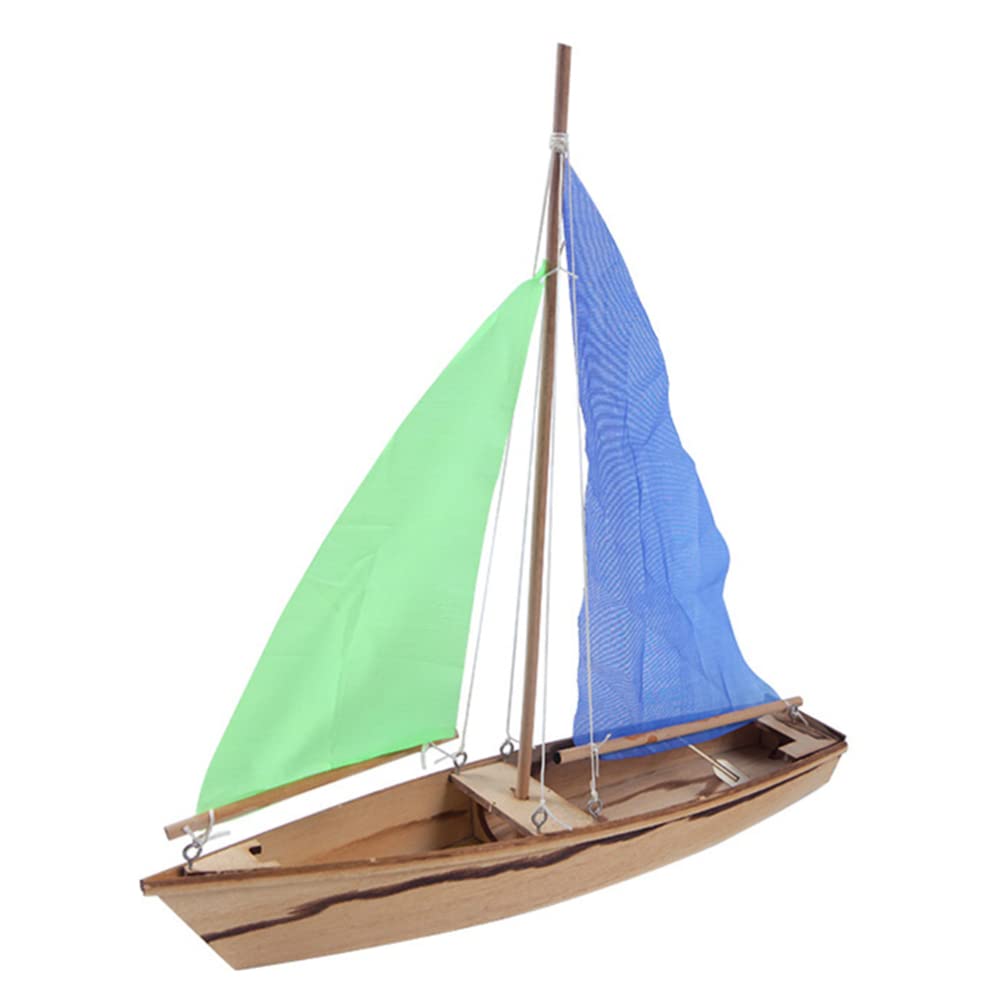 STOBOK Wooden Sailboat Assembly Toy DIY 3D Model Kit for Kids Children Educational Boat Building Craft Game for Home and School