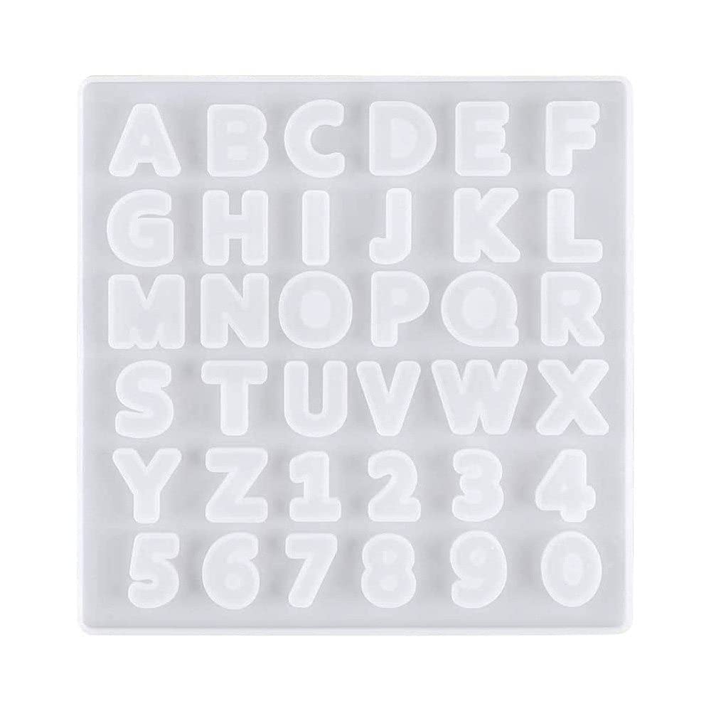 YFFSFDC シリコンモールド アルファベット 数字 レジン型 アクセサリー パーツ シリコン レジン ソフト モールド 樹脂 粘土 抜き型 英字 DIY 手作り ハンドメイド の商品画像