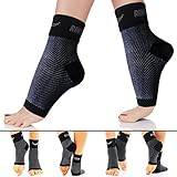 Rikedom Sports Plantar Fasciitis Foot Sleeves Ankle Compression Socks (Black)