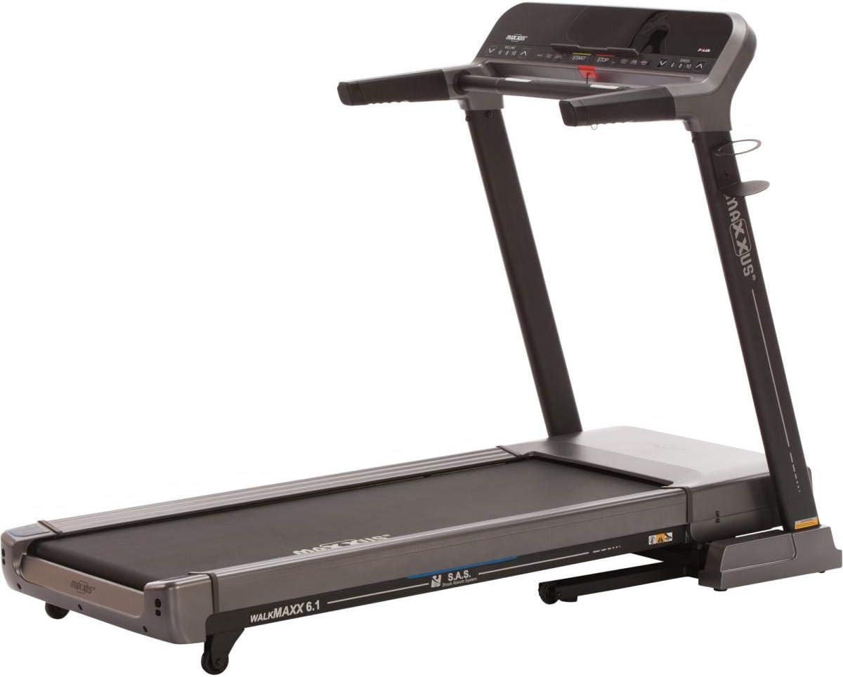 MAXXUS WalkMaxx 6.1 Motorised Treadmill | Gym Quality Foldable Running Machine for Home Use | Compact Design, Foldable Treadmill Deck, Dual Cushioning System, Bluetooth Compatibility