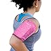 E Tronic Edge Phone Holder for Running, Cell Phone Arm Bands with Reflective Logo, Phone Strap Armband Fits iPhone and Android, Use for Running, Walking, Hiking and Biking, Pink Large