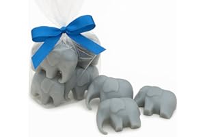 Amy's Bubbling Boutique Elephant Soaps for Baby Shower Favors First Birthday Party Goats Milk Honey Scent 20 Pack (Gray)