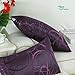 CaliTime Throw Pillow Covers Pack of 2 Modern Shining & Dull Contrast Circles Rings Accent Geometric Cushion Cases Shells for Couch Sofa Home Decor 12 X 20 Inches Deep Purple