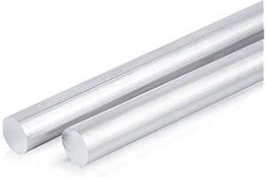 DOUYUDAO 2 Pieces 3/4" Diameter Round Aluminum Rod,Long 13" 6061 Aluminum Round Bar,T6511 Solid Extruded,0.75" Diameter,for DIY Craft (3/4x13 inch, 2)