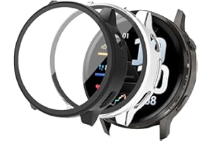 Case for Garmin Venu 4 45MM Smartwatch,WUNIAK Hard PC Screen Protector for Venu 4 Smartwatch,9H Tempered Glass Ultra-Thin Ful