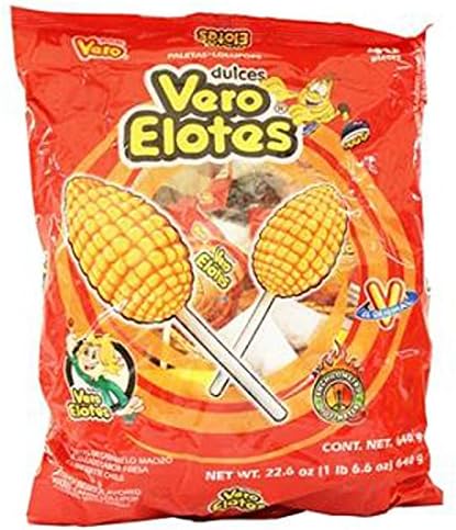 Vero Elotes Strawberry With Chili , 40 Count (SUGAR CANDY - ETHNIC)