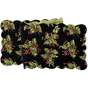 Amazon.com: Quilted Reversible Holly Berry Holiday Table