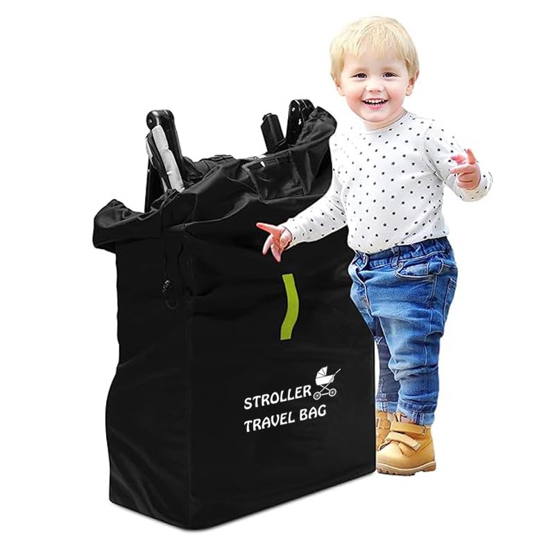 KOWVOWZ Stroller Travel Bag, Portable Pram Bag for Airplane, Oxford Cloth Baby Stroller Travel Bag, Gate Check Travel Bag with Backpack for Airplane Travel