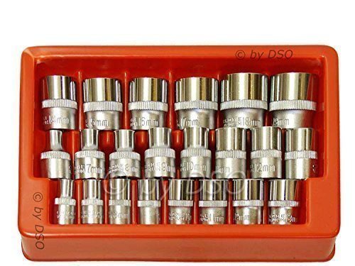 US Pro 22 Piece Superlock Supergrab 3/8" and 1/4" Shallow Socket Set B1398