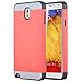 Note 3 Case, Galaxy Note 3 Case - ULAK Hybrid Slim Hard Back Case Cover Rubber Bumper 2in1 Daul Layer w/ Card Storage for Samsung Galaxy Note 3 III N9000 (Coral Pink/Gray)