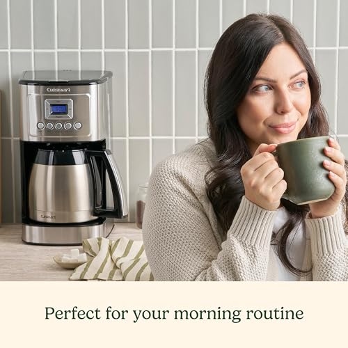 Cuisinart 12-Cup Coffee Maker, Programmable PerfecTemp Thermal Carafe Coffee Machine with 1-4 Cup Setting, Brew Strength Control and Brew Pause, Stainless Steel, DCC-3400NAS, Silver