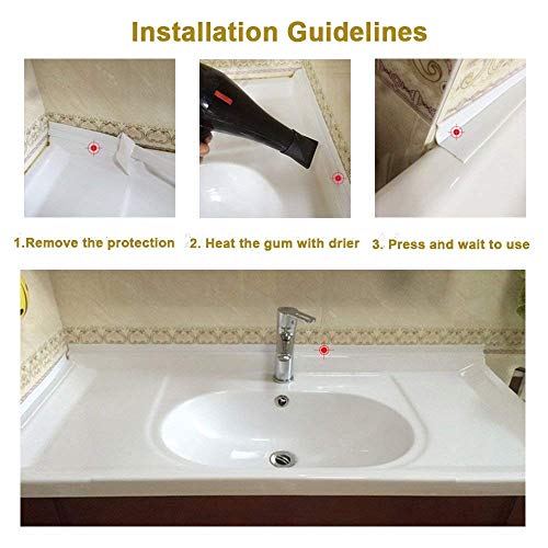 TYLife Caulk Strip,Self Adhesive Sealing Bathtub Caulking Tape for Kitchen Countertop Bathroom Shower Toilet Sink Gas Stove Wall Corner 1-1/2" x 11' White - Thumbnail 4