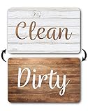 Dark Brown Wood Clean Dirty Dishwasher