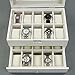 SONGMICS 20 Watch Box Lockable Organizer Display Case with Glass Top White