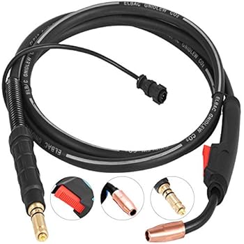 Happybuy 100Amp 10Ft Mig Welding Gun fit for Lincoln Welding Torch Stinger Replacement fit for Lincoln Magnum 100L (K530-6) fit 0.024-0.031 Inch Wire