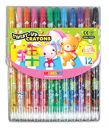 Mungyo Twist up crayons-12 Assorted Colors
