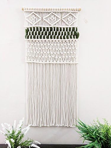 HERMOSO Handmade Macrame Wall Hanging -Boho Wall Decor -100% Natural Cotton Cord, 18" W X 24" L.Decoration For The Living Room Kitchen Bedroom