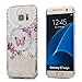 Galaxy S7 Edge Case,3Cworld Ultra Thin Clear Art Pattern Crystal Gel TPU Rubber Flexible Slim Skin Soft Case for Samsung Galaxy S7 Edge (Flower Butterfly - White)