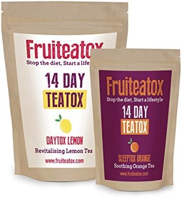 Fruiteatox Skinny Organic Cleanse TEA - Diminishes Cellulite, Detox, Loose Fat - 14 Day